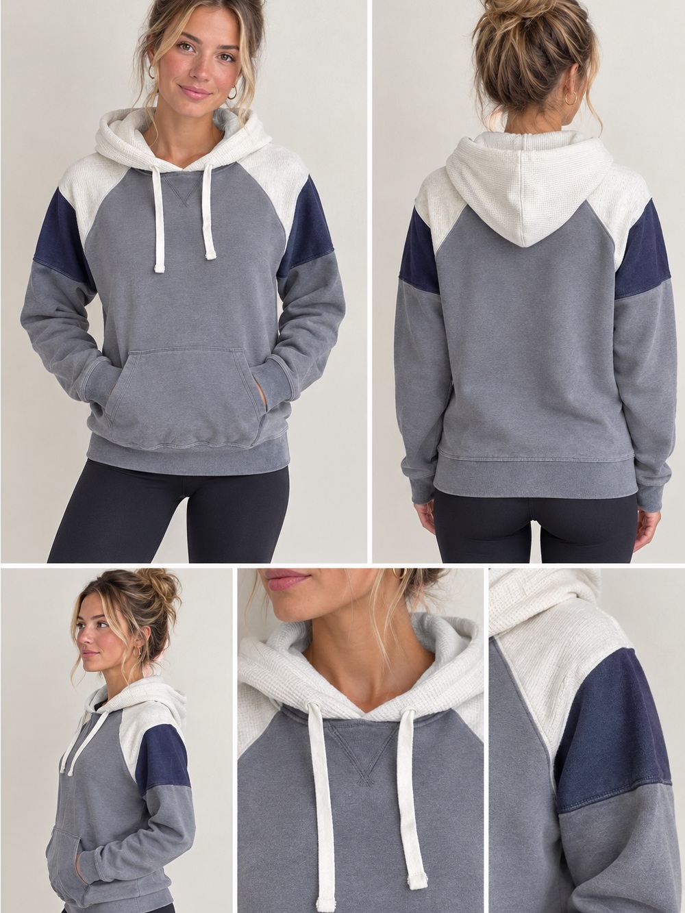 Abercrombie & Fitch Two-Tone Gray Hoodie | Women’s Small | Minimal Wear